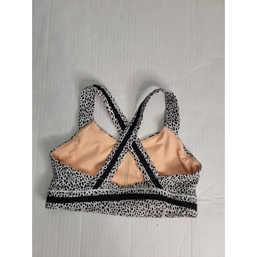 Lululemon Rack Pack Sport Bra Sz 6 Miss Mosaic Posey Black White - Picture 6 of 7